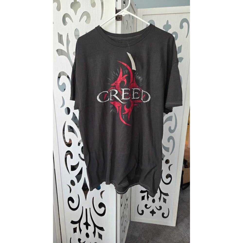 Creed Band Graphic Tee Black Red Logo Rock Metal 2025 Tour Shirt S/M NWT